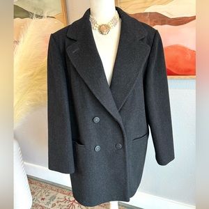 Vintage JG Hook Wool Overcoat- Charcoal / Black